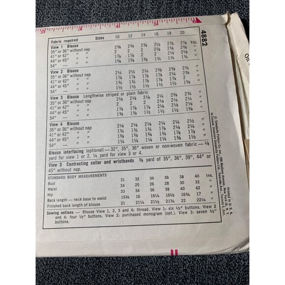 Simplicity Misses Blouse Sewing Pattern sz 8-22 4882 - uncut - Picture 6 of 9